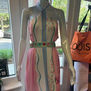 PGW129 Halter Style Backless Dress with Pockets in Pastels